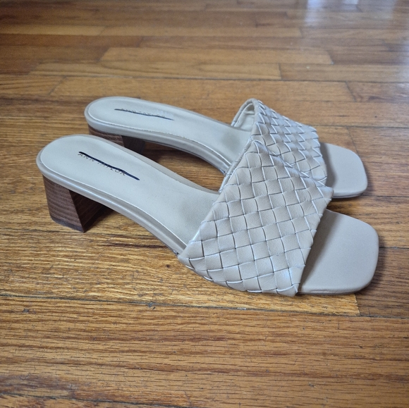 Ann Taylor Shoes - Woven Slide Sandals in Beige - Women